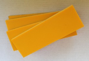 Micarta żółta 120x38x8 mm, sztuka